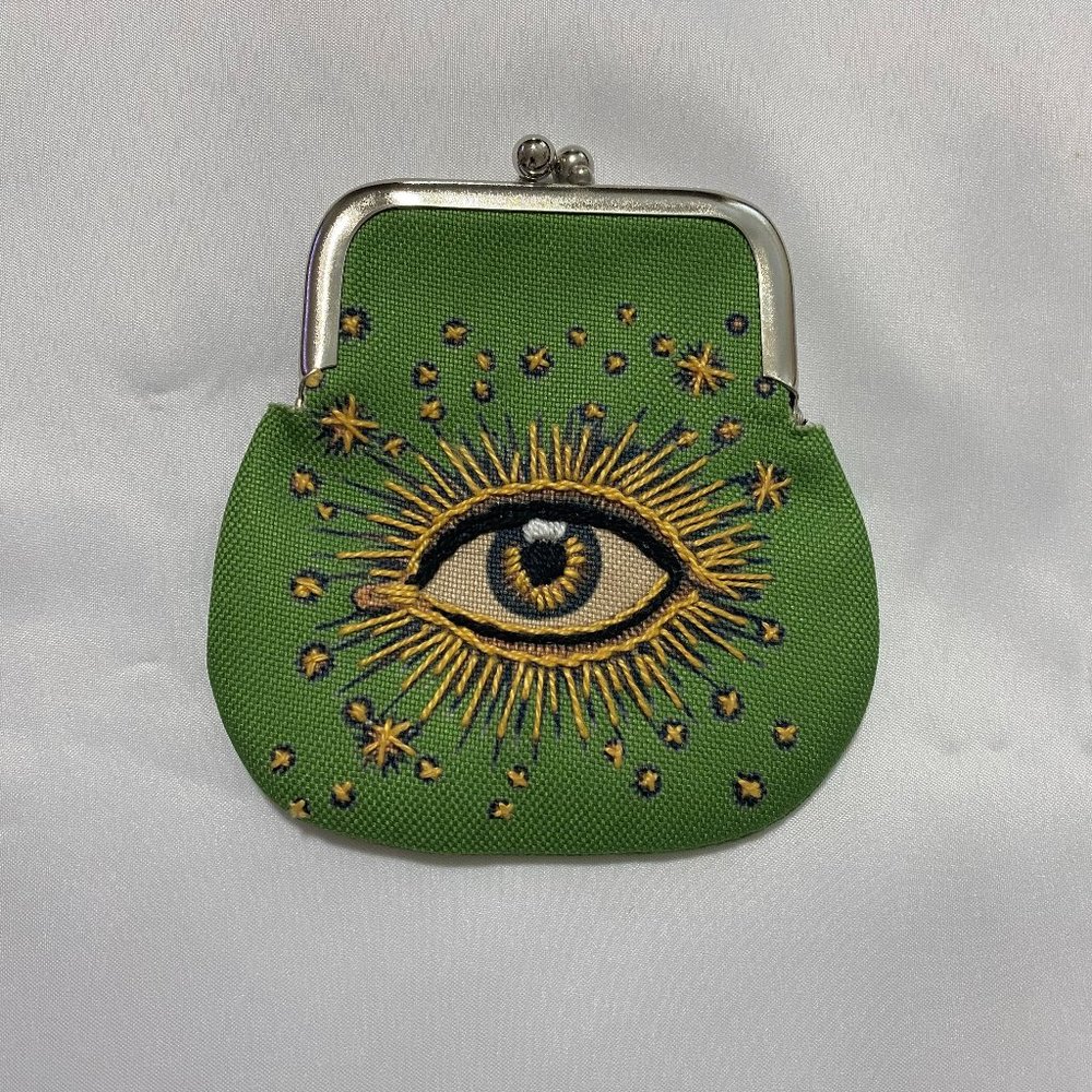 Evil eye emboridered coin pouch